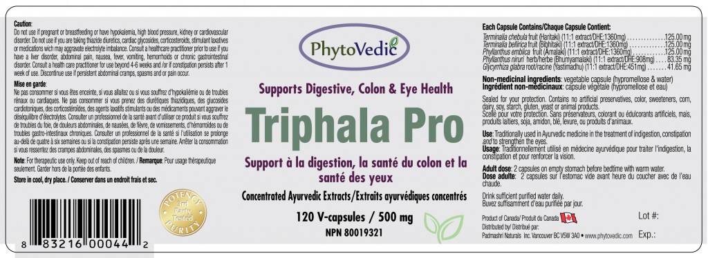 Triphala Pro Label